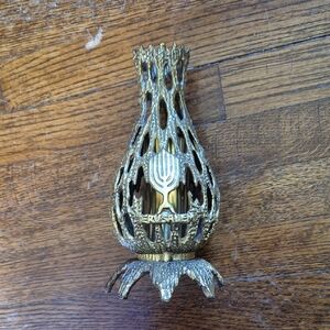 Solid Brass Jerusalem Jewish Candle Holder